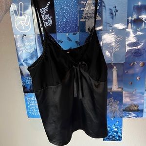 Silky black tank top